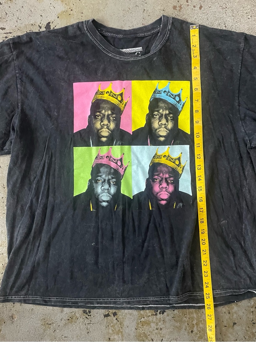 The Notorious B.I.G. Black Graphic Washed Tee with Colorful Four-Panel Sz XL - Picture 4 of 6